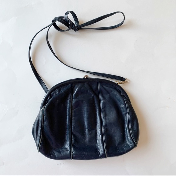Vtg Bravo Browns Crossbody Bag Navy Blue - Picture 9 of 14